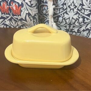 Chantal Ceramic 1/2 Size Covered Butter Dish, Soft Yellow